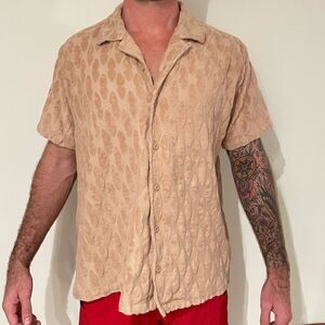 ...Lost 100% Cotton Short Sleeve Woven Shirt Size XL